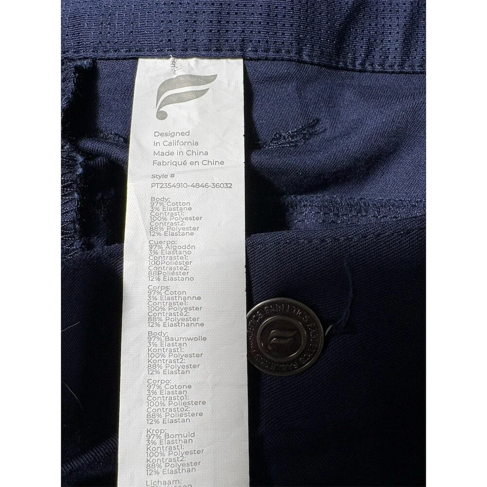 Fabletics Chino Pants Mens 36x32 Navy Blue Flat Front Straight Leg - Picture 7 of 8